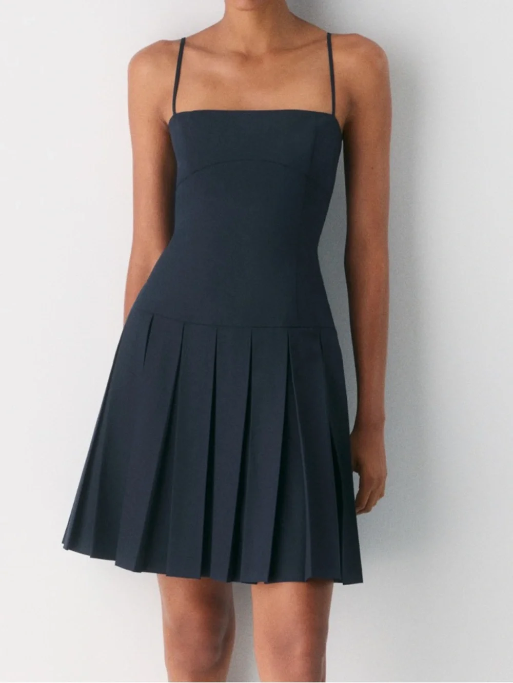 aritzia sunday best shetland dress in admiral navy blue - Picture 1 of 8